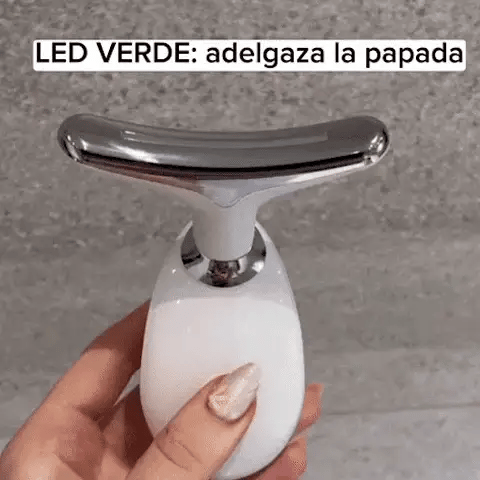 ✨ Masajeador Facial y de Cuello 3 en 1 – Reductor de Arrugas, Antiedad y Reafirmante con Luz LED y Vibración de Alta Frecuencia