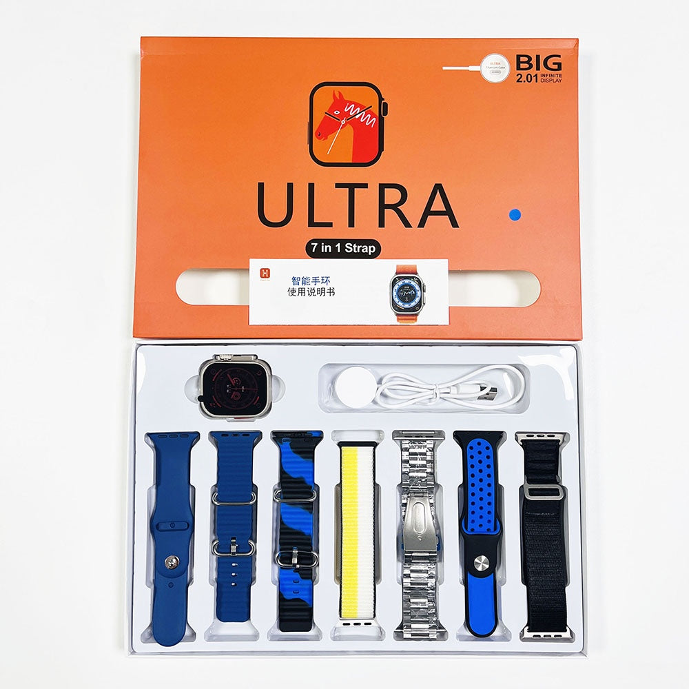 🕘 Smartwatch Big 201 Ultra + 7 Pulseras + Cargador Incluido | ¡50% de Descuento! | Salud + Llamadas Bluetooth