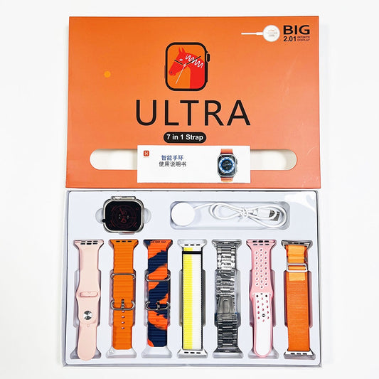 🕘 Smartwatch Big 201 Ultra + 7 Pulseras + Cargador Incluido | ¡50% de Descuento! | Salud + Llamadas Bluetooth