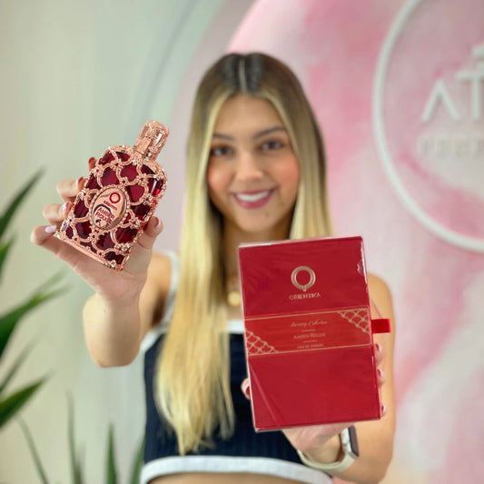 Perfume Amber Rouge Roja + Caja