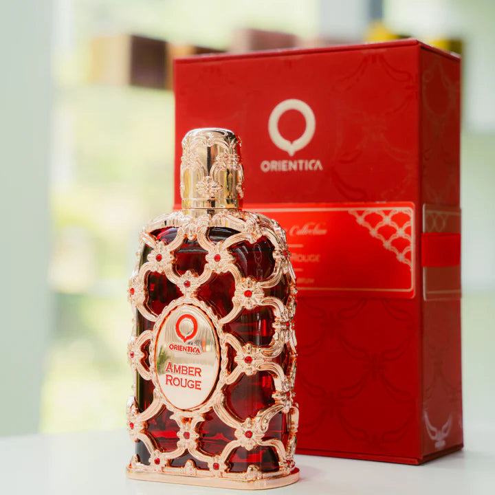 Perfume Amber Rouge Roja + Caja