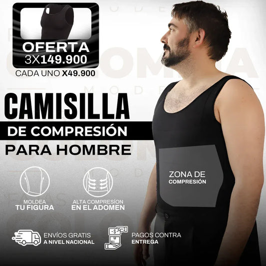 🏋️‍♂️ Camisilla de Compresión para Hombre – Blanco y Negro | ¡Llévate la 2da Unidad con 50% de Descuento!
